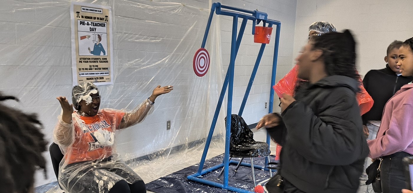 Ms. Smedley Takes a Pie for Student Fundraiser at Columbia Middle